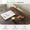 imageNovilla Wood Coffee Table with Storage Shelf Farmhouse Living Room Table Tea Dining TableEasy Assembly43 Inch WalnutBrown