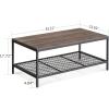 imageNovilla Wood Coffee Table with Storage Shelf Farmhouse Living Room Table Tea Dining TableEasy Assembly43 Inch WalnutCoffee