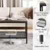 imageNovilla Wood Coffee Table with Storage Shelf Farmhouse Living Room Table Tea Dining TableEasy Assembly43 Inch WalnutCoffee