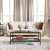 imageNovilla Wood Coffee Table with Storage Shelf Farmhouse Living Room Table Tea Dining TableEasy Assembly43 Inch WalnutCoffee