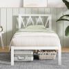 imageNovilla 14 Inch Full Size Bed Frame with Headboard White Metal Platform Bed Frame Full Bed Frame No Box Spring Needed Easy AssemblyWith Headboardwhite a