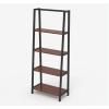 imageNovilla 4Tier Large Storage Bookshelf for Living Room Industrial Ladder Metal Frame Bookcase for BedroomKitchenHome Office Adjustable Table Legs WaterproofampampAntiScratch Desktop Rustic Brown11 Rustic Brown
