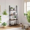 imageNovilla Bookshelf 4Tier Bookcase Freestanding Storage Ladder Shelves for HomeOfficeLiving RoomBalconyBedroom BrownBrown