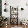 imageNovilla Bookshelf 4Tier Bookcase Freestanding Storage Ladder Shelves for HomeOfficeLiving RoomBalconyBedroom BrownWalnut