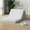 imageNovilla Foldable Mattress Single Size Comfort Foam Trifold Mattress with Cloud Design Cover 4 Inch Folding Mattress for Back Pain Relief Suitable for Camping RV TravelWhite