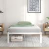 imageNovilla Full Size Bed Frame with Headboard Metal Platform Bed Frame Heavy Duty No Box Spring Needed Wood Slat Support Easy Assembly WhiteCream White