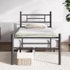 imageNovilla Full Size Bed Frame with Headboard and Footboard 14 Inch Metal Platform Bed Frame Under Bed Storage Strong Metal Slats Support Mattress Foundation No Box Spring NeededDark Black