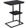imageNovilla Side Table CShaped Slim End Table Small Side Snack Table for Living Room Bedroom Sofa Couch BlackBlack