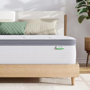 imageNovilla Full Mattress 12 Inch Hybrid Mattress in a Box Innerspring Mattresses with Gel Memory Foam for a Cool Sleep Pressure Relief Medium Firm with Pillow Top GrooveWhite  Grey