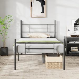 imageNovilla Full Size Bed Frame with Headboard and Footboard 14 Inch Metal Platform Bed Frame Under Bed Storage Strong Metal Slats Support Mattress Foundation No Box Spring NeededBlack