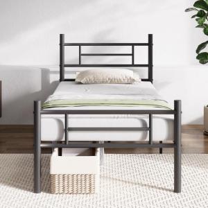 imageNovilla Full Size Bed Frame with Headboard and Footboard 14 Inch Metal Platform Bed Frame Under Bed Storage Strong Metal Slats Support Mattress Foundation No Box Spring NeededDark Black