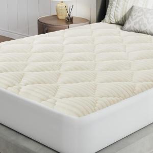 imageNovilla King Mattress Topper  CloudLike Softness Mattress Pad with Plush Flannel Electric Blanket Alternative for Cold Sleepers Deep Pocket 821 Inch Machine WashableWhite