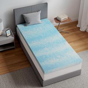imageNovilla Memory Foam Mattress Topper Twin  2 Inch Cooling Gel Infused Memory Foam  SlowRebound Pressure Relief  CertiPUR Certified  Comfort for Sleeper Sofa RV Camper Dorm RoomBlue
