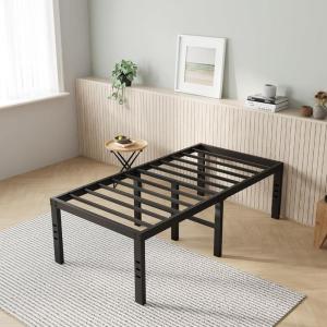 imageNovilla Queen Bed Frame 14 Inch Metal Platform Bed Frame Queen Size with Storage Space Under Bed Heavy Duty Steel Slat Support Easy Assembly No Box Spring NeededBlack