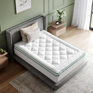 imageNovilla Queen Mattress Topper Extra Thick Pillow Top Mattress Pad with Down Alternative Breathable Mattress Cover with for 821quot Machine Washable Fitted Mattress Protector  GreenWhiteGreenwhite