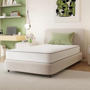 imageNovilla Twin Mattress 8 Inch Twin Size Mattresses in a Box with Smarts Coil for Pressure Relief Medium Plush Foam and Spring Hybrid Colchones with CertiPURUS Certified for Kid for KidssTwin XL
