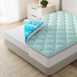 imageNovilla Twin Memory Foam Mattress Topper with Detachable Cool Cover 2in1 Breathable Mattress Protector for 821quot Washable AllSeason Support ampamp Comfort Pad for Dorm Guest Room RV TravelBlue
