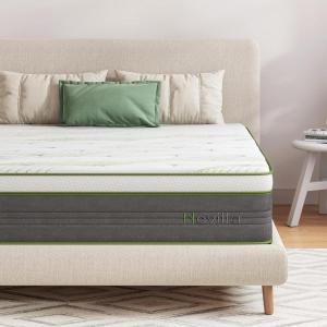 imageNovilla Twin Size Mattress 10 Inch Hybrid Mattress in a Box with Individually Wrapped Pocket Coils ampamp Memory Foam Supportive ampamp Pressure Relief Breathable Mattresses TwinMedium Firm vigourWhite