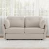 imageNovilla 57quot Linen Loveseat  Small Sofa w 2 Bolster Pillows for Apartment Easy Assembly Beige