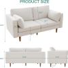 imageNovilla 64quot Loveseat Sofa Comfy Fabric Upholstered Couch White 32quotD x 64quotW x 34quotH 20quot Deep Seats Modern Style