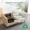 imageNovilla 64quot Loveseat Sofa Comfy Fabric Upholstered Couch White 32quotD x 64quotW x 34quotH 20quot Deep Seats Modern Style