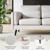 imageNovilla 685 Inch Modern Loveseat Sofa Couches Small Sofa with 2 Waist Pillows Natural Linen Upholstered Couch for Living Room Bedroom and Apartment Solid Wood Frame Easy to Install White