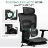 imageNovilla Ergonomic Office Chair  Adjustable Headrest ampamp Lumbar Support 3D Armrest Retractable Footrest Mesh High Back Gaming Chair in GreyBlack