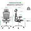 imageNovilla Ergonomic Office Chair  Adjustable Headrest ampamp Lumbar Support 3D Armrest Retractable Footrest Mesh High Back Gaming Chair in GreyGrey