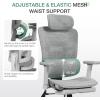 imageNovilla Ergonomic Office Chair  Adjustable Headrest ampamp Lumbar Support 3D Armrest Retractable Footrest Mesh High Back Gaming Chair in GreyGrey