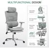 imageNovilla Ergonomic Office Chair  Adjustable Headrest ampamp Lumbar Support 3D Armrest Retractable Footrest Mesh High Back Gaming Chair in GreyGrey