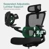 imageNovilla Ergonomic Office Chair High Back Gaming Chair with Thick Molded Foam Cushion Adjustable Lumbar Support Swivel Computer Gaming Desk Chair with Adjustable Headrest and Flipup Armrests GreyBlack