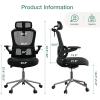 imageNovilla Ergonomic Office Chair High Back Gaming Chair with Thick Molded Foam Cushion Adjustable Lumbar Support Swivel Computer Gaming Desk Chair with Adjustable Headrest and Flipup Armrests GreyBlack