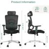imageNovilla Ergonomic Office Chair High Back Mesh Gaming Chair with Adjustable Lumbar Support Swivel Big and Tall Office Chair with Adjustable 2D Headrest and 3D Armrests Black