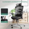 imageNovilla Ergonomic Office Chair High Back Mesh Gaming Chair with Adjustable Lumbar Support Swivel Big and Tall Office Chair with Adjustable 2D Headrest and 3D Armrests Black
