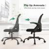imageNovilla Home Office Computer Desk Chair High Back Ergonomic Desk Chair with Adjustable Lumbar Support and Height Swivel Task Chair with Flipup Armrests Black
