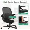 imageNovilla Home Office Computer Desk Chair High Back Ergonomic Desk Chair with Adjustable Lumbar Support and Height Swivel Task Chair with Flipup Armrests Black