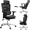 imageNovilla Ergonomic Office Chair  Adjustable Headrest ampamp Lumbar Support 3D Armrest Retractable Footrest Mesh High Back Gaming Chair in GreyBlack