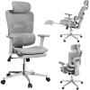 imageNovilla Ergonomic Office Chair  Adjustable Headrest ampamp Lumbar Support 3D Armrest Retractable Footrest Mesh High Back Gaming Chair in GreyGrey
