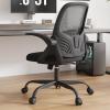 imageNovilla Home Office Computer Desk Chair High Back Ergonomic Desk Chair with Adjustable Lumbar Support and Height Swivel Task Chair with Flipup Armrests Black