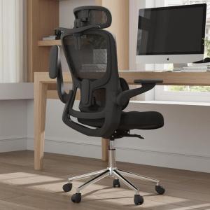 imageNovilla Ergonomic Office Chair High Back Gaming Chair with Thick Molded Foam Cushion Adjustable Lumbar Support Swivel Computer Gaming Desk Chair with Adjustable Headrest and Flipup Armrests GreyBlack
