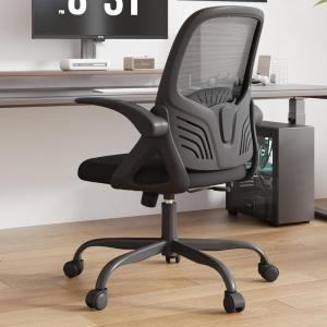 imageNovilla Home Office Computer Desk Chair High Back Ergonomic Desk Chair with Adjustable Lumbar Support and Height Swivel Task Chair with Flipup Armrests Black