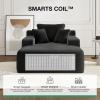 imageNovilla Oversized Chaise Lounge Indoor Corduroy Cloud Couch Boneless Chaise Lounge Chair Indoor Deep Seat Reading Chair 66L x 46W Boneless Couches for Living Room No Assembly Required BlackBlack
