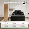 imageNovilla Oversized Chaise Lounge Indoor Corduroy Cloud Couch Boneless Chaise Lounge Chair Indoor Deep Seat Reading Chair 66L x 46W Boneless Couches for Living Room No Assembly Required BlackBlack