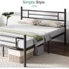 imageNovilla Queen Bed Frame with Headboard and Footboard 14 Inch Metal Platform Bed Frame Queen Size Large Storage Space Strong Metal Slats Support Mattress Foundation No Box Spring Needed