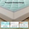imageNovilla DualLayer Memory Foam Mattress Topper with Detachable Cooling Cover Cooling GelInfused Memory Foam Pad for Back Pain Relief Breathable ampamp Machine Washable QueenBlue