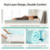imageNovilla DualLayer Memory Foam Mattress Topper with Detachable Cooling Cover Cooling GelInfused Memory Foam Pad for Back Pain Relief Breathable ampamp Machine Washable QueenBlue