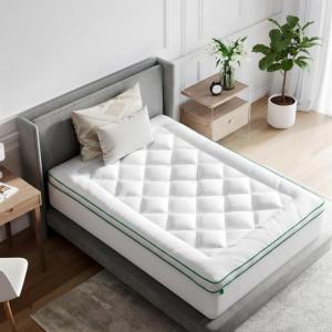 imageNovilla Queen Mattress Topper Extra Thick Pillow Top Mattress Pad Down Alternative Fill Breathable Cotton Cover 821 Deep Pocket Soft Bed Topper for Back Pain ReliefWhite