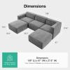 imageNovilla 1177 Modular Sectional Sofa No Assembly Cloud Sectional Couch with Smarts Coil Support Chenille Fabric U Shape Boneless Couch for Living Room Apartment Dark Gray 3 Seat w 2 OttomanDark Gray