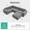 imageNovilla 1177 Modular Sectional Sofa No Assembly Cloud Sectional Couch with Smarts Coil Support Chenille Fabric U Shape Boneless Couch for Living Room Apartment Dark Gray 3 Seat w 2 OttomanDark Gray