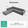 imageNovilla 1177 Modular Sectional Sofa No Assembly Cloud Sectional Couch with Smarts Coil Support Chenille Fabric U Shape Boneless Couch for Living Room Apartment Dark Gray 3 Seat w 2 OttomanDark Gray